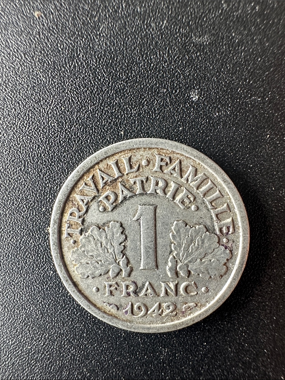 Rare Vintage French 1 Franc Francisque - 1942 Aluminum, Excellent Condition Coin